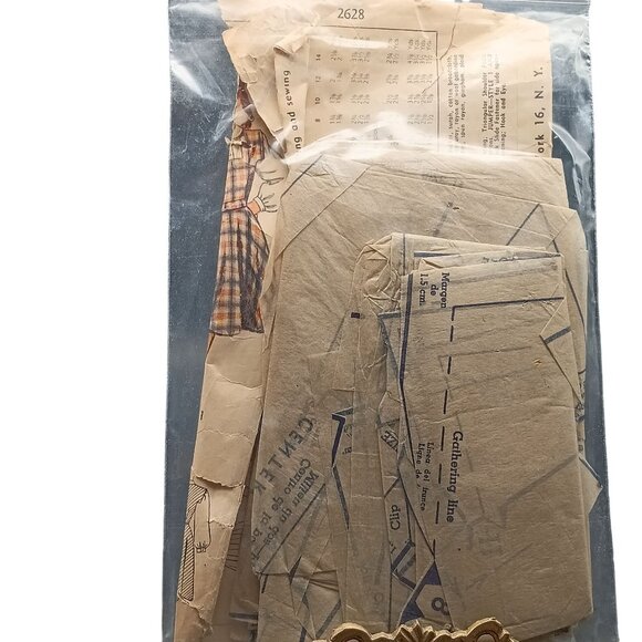 Simplicity 2628 Vintage 1950s Sewing Pattern Girls Size 14 Dresses & Apron Compl - Picture 2 of 2